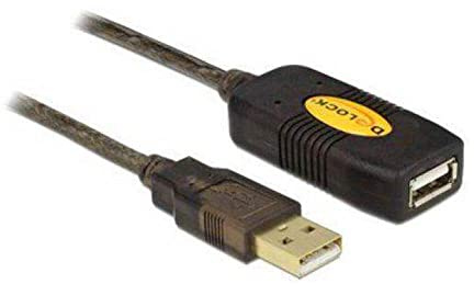 DeLOCK KB000393 5 m USB 2.0 Type-A Male to USB 2.0 Type-A Female Extension Cable, Black