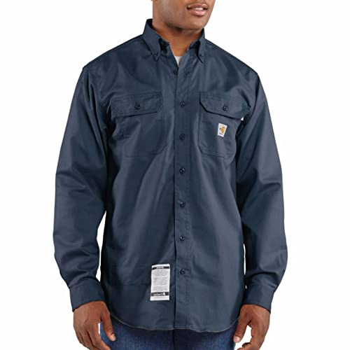Carhartt Men's FR Twill LS Shirt, Dark Navy, 3X-Large