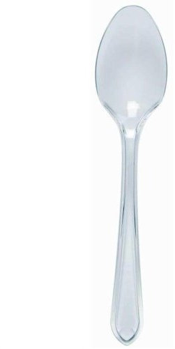 Thali Outlet - 1000 x Clear Spoon Re-usable Dessert Dinner Starter Cutlery