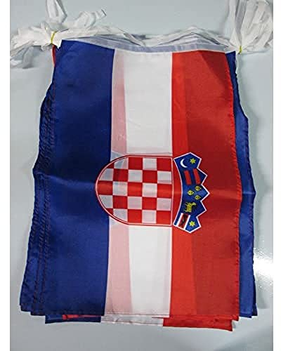 AZ FLAG - Fahnenkette Kroatien 12 Meter Mit 20 Flaggen - 45x30 cm - Kroatische Girlande Flaggenkette 30 x 45 cm