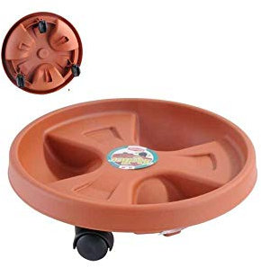 Herstera 100080 – Support à roulettes pour Pot de Plantes 30 cm Terre Cuite