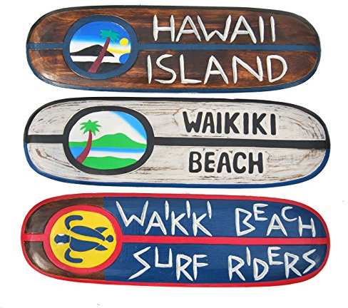 Surfboard Dekoration 3er-Set 60cm Surfbretter Surfboards Hawaii