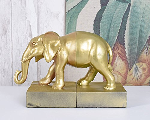 Buchstützen Jungle Elefant Buchständer Elefantenfigur Gold Ananas cw986 Palazzo Exklusiv