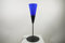 Tisch-Leuchte-Lampe IMAGE Glas blau, Ständer Metall schwarz, H: 51 cm, Fassung E27 Fenster-Fernseher-Nachttisch-Kommode-Leuchte-Lampe (schwarz-blau)