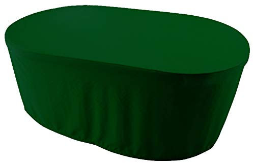 KaufPirat Premium Abdeckplane Oval 230x120x75 cm Gartenmöbel Gartentisch Hülle Abdeckung Haube Schutzhülle Abdeckhaube 6.000 mm Wasserbeständigkeit Tannengrün