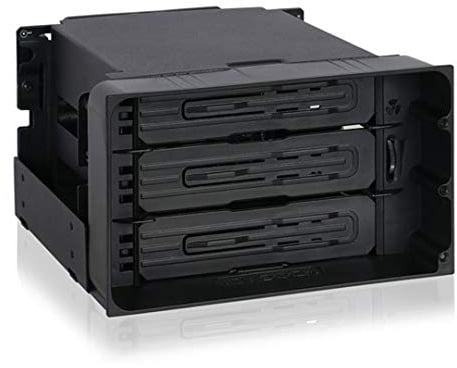 ICY DOCK Backplane Cage / Rack móvil sin cajón para 3 HDD 3,5 SATA/SAS Hot Swap en 2 bahías de 5,25 con Cables - flexiDOCK MB830SP-B