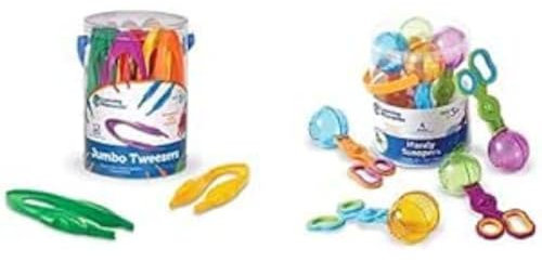 Learning Resources Jumbo Tweezers & Handy Scoopers, 4.8 x 4.8 x 6.1 inches