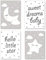 PREMYO Bilder Kinderzimmer Deko Mädchen Jungen - Poster Set Babyzimmer - Wandbilder Schlafzimmer Mond Stern Grau DIN A4