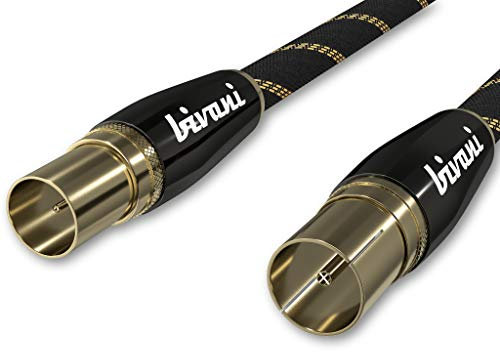 bivani cavo antenna premium - 2 metri coassiale m/f, cavo coassiale, cavo TV, Radio, DVB-T, DVB-T2, DVB-C, DVB-S, DVB-S2, DAB - FullHD, UltraHD, UHD, HDTV, TV - Elite-Series - 2M