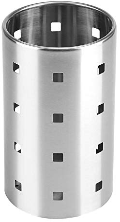 SSGP Chopsticks Holder for Kitchen Thicken Round Stainless Steel Rust-Proof Cutlery Holder Tableware Storage Rack Organizer(M/L)(L)