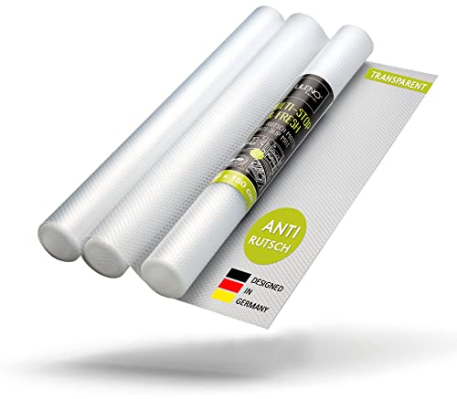 LILENO HOME Schubladenmatte 30x45 cm 3er Set (transparent) - Antirutschmatte Schubladen als Schubladeneinlage für Kühlschrank - Schublade Einlagen zuschneidbar als Antirutschmatten Küche