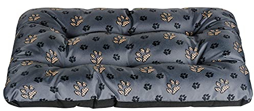 SuperKissen24. Hundebett Hundekissen Hundematratze Tierbett für Kleine, Mittlere und Grosse Hunde - Wasserdicht, Waschbar - Größe M - Schwarz und Grau - Pfoten