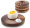 Gerlich® Lot de 4 coquetiers en bois d'acacia - durables, modernes et durables - Coquetiers avec aspect noyer pour un petit déjeuner particulièrement élégant - Idéal pour tous les jours
