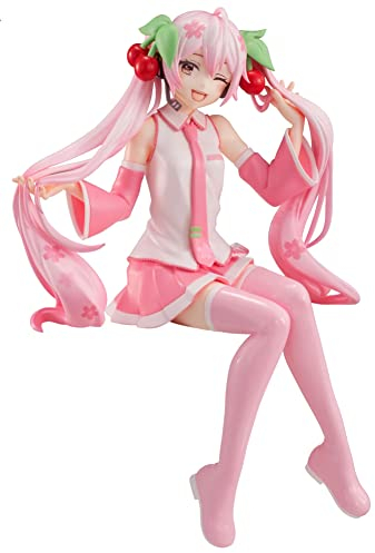Furyu Hatsune Miku Noodle Stopper PVC Statue Sakura Miku Wink Ver. 16 cm