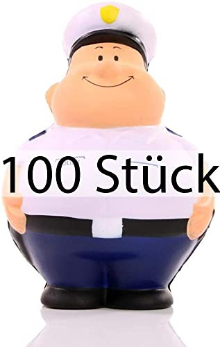 SQUEEZIES Poli Bert - Der Antistress Polizist sorgt für Recht und Ordnung und Entspannung - Geschenk für alle Anlässe - 5er Pack