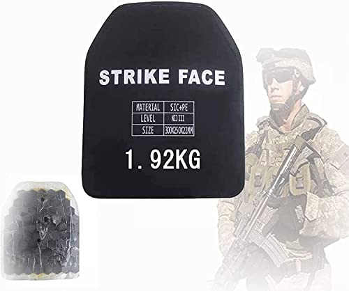 Inserto a prueba de balas de grado 5, tablero a prueba de balas del protector de pecho, NIJ III Placa a prueba de balas de cerámica de carburo de silicona, Sic + pe, Puede resistir el calibre de tipo