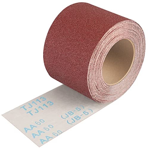 Shineboc Schleifpapier Rolle Körnung 60, 93 mm x 10 m Schleifleinen Rolle für Handschleifer zum Holz Metall