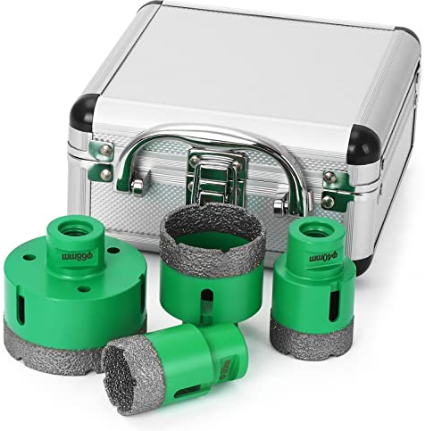 Snowtaros Set di Punte Diamantate, 6/6/8/20/35/50/68mm M14 Punta per Trapano Diamantata con Punzone Smussatura, Punzone a Dito, M14 Adattatore Compatibile per Piastrelle, Ceramica, Porcellana, Granito