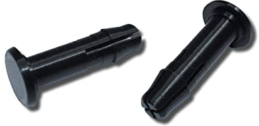 UK Wheelie Bin Lid Hinge Pin Plastic Plug (50mm x 15mm) Set of 2, Black