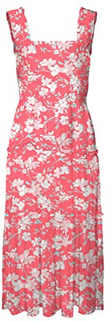 VERO MODA Damen Vmmenny Sl Smock Calf Dress WVN Ga Kleid, Georgia Peach/AOP:Mille, M EU