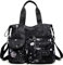 SHIFANQI Tote Bag for Women, Purse and Handbags with Multi Pockets & Zip, Lightweight Ladies Top Handle Shoulder Bag, Nylon Cross body Messenger Bag for Work School, Travel (Black Star Sky)