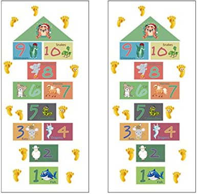 NUOBESTY 2 Stücke Schlafzimmer Dekor Gehirn Kindergarten für Spielplatz Klassenzimmer Puzzle Haushalt Hause Selbstklebend Tier Selbstspiele Boden Spielen Aufkleber Hausgebrauch Aufkleber