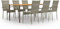 homiuse 200x100x72 cm 7-TLG. Garten-Essgruppe Poly Rattan Grau BalkonmöBel GartenmöBel Set Rattansessel Essgruppe Gartentisch StapelstüHle BalkonmöBel Set Rattanstuhl Outdoor MöBel 1xTisch 6xStühle