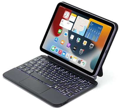 QYiiD Magic Keyboard Case per iPad Mini 7 (A17 Pro) 2024/6 2021 8.3 Pollici, 7 Colori Retroilluminati Bluetooth Tastiera Custodia Con Multi-Touch Trackpad per iPad Mini 7a/6a Generazione