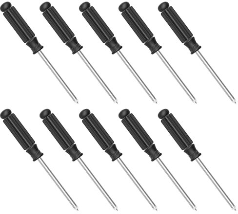 FOCMKEAS 10PCS Mini Phillips Screwdriver, 4mm Cross Head with Black Non-Slip Handle for Small Appliances, 4.33(110mm) Total Length, Magnetic
