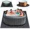 228 x 228 cm große Whirlpool-Matte, extra groß, aufblasbar, für drinnen und draußen, wasserdicht, rutschfeste Unterseite, saugfähige Bodenschutzmatte für Spa-Pools, Bodenbelag