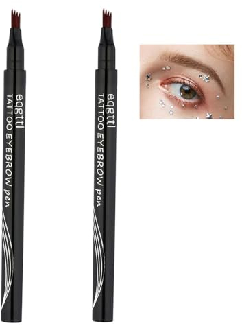 Brow Pen,2 Stück Waterproof 4-Tip Brow Pen,Microblading Augenbrauenstift,Augenbrauenstift Härchenzeichnung,Anjoize Augenbrauen,schafft Natürliches Augenbrauen-Makeup