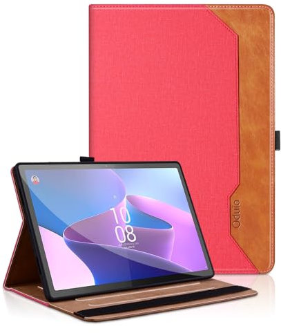 Custodia per Lenovo Tab P11 Pro (2nd Gen) 11.2'' TB132/TB138 2022 Pelle PU Tablet Case, Funzione Supporto Pieghevole Flip Cover Protettiva con Tasca, Auto Sveglia/Sonno, Rosso Rosa