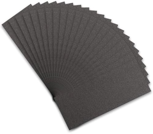 STEBRUAM Profi Schleifpapier Set 320 Körnung, 21 Stück Nass und Trocken Schleifpapier für Auto/Holzmöbel/Stein/Lack/Metall/Glas, 23 x 9 cm Schmirgelpapier