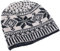 GURU SHOP Wollmütze aus Nepal, Handgestrickte Mütze, Strickmütze, Wintermütze mit Norwegermuster - Schwarz/weiß, Herren/Damen