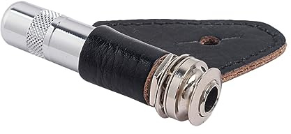 ibasenice Acoustic Electric Guitar Endpin Jack Socket Strap Pin Jack Socket Plug Leather Covered Gt228