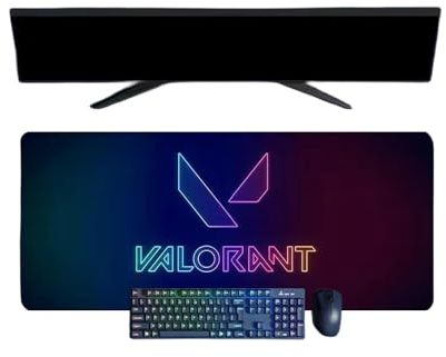 Valorant Game, XXL-Mauspad, 800 x 300 mm, Gaming-Tastatur, wasserdicht und 3 mm, rutschfeste Gummibasis, strukturierte Oberfläche