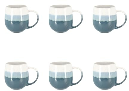 NOVASTYL - Lot de 6 mugs rita bleu 44cl en grès - 2414138