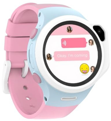 Smart Kids Stellar - Montre Connectée Enfant 4G avec Appels Vidéo HD, GPS Précis, Zone Sécurisée, SOS, Podomètre, Jeux et MP3 - Étanche pour Aventures Quotidiennes - 2 Ans Garantie (Rose)