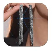 Choice of All Silver Rhinestone Tassel Earrings - Sparkly Crystal Chandelier Design for Wedding, Party, Prom Dress Outfit - Women's Jewelry Gifts