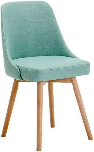 CuNtoHHH Esszimmerstühle, Küchen-Esszimmerstühle, für Büro, Lounge, Esszimmer, Küche, Schlafzimmer, Baumwollleinen, Holzbeine, Küchenstuhl, Küche (Farbe: Mintgrün)
