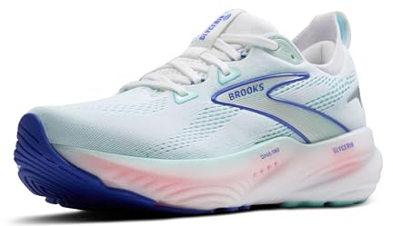 Brooks Women’s Glycerin 22 Neutral Running Shoe - White/Limpet Shell/Amparo Blue - 9.5 Medium