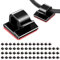 60pcs Cable Clips,Black Self Adhesive Cable Tidy Clips,Cord Anchors Stick on,Cable Organizer Holder for Car Office Home Desk Wall Christmas Hanging Decorations Outdoors Fairy Light