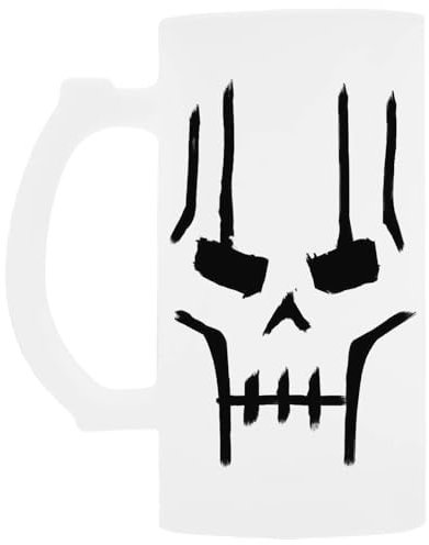 Udaytee Necron Face Biertrinkbecher Aus Glas Mit Henkel