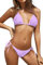 SHEKINI - Classico bikini a triangolo, costume da bagno due pezzi, schiena scoperta, da donna, sexy, regolabile, a vita bassa, viola chiaro, XL