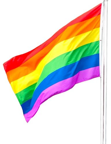 LGBTQ Fahne | LGBTQ Flaggen | Gay Flag | Pride Flag | Fanartikel | strapazierfähiges Polyester | 90x150cm| Regenbogenfahne mit 2 Messingösen | 3x5 ft | Fahne von Cey