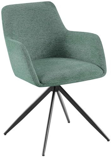 CLP Esszimmerstuhl Olema I Schwenkbarer Polsterstuhl mit Stoffbezug I Küchenstuhl, Farbe:grün
