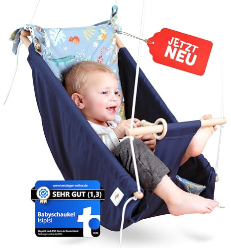 isipisi Babyschaukel | Baby Wippe für Babys von 6 Monate - 5 Jahre | Baby Schaukel Indoor & Outdoor mit OekoTex 100 Siegel | Baby Sachen für Neugeborene & Säuglinge |