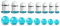 DOEARKO Ohr Dehnstäbe Set 8 Paare Glase Ohr Expander Plug mit O-ringe Ohr Messgeräte Expander Set Piercings Schmuck für Frauen Männer (1.6-10mm) (Blaue)