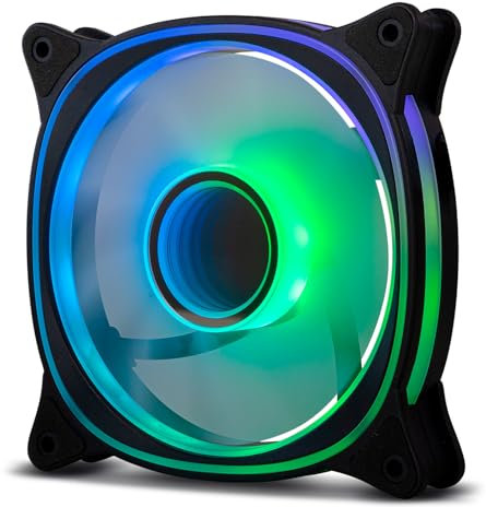 NOX XTREME PRODUCTS HUMMER V-FAN - Ventilador para Caja PC 120mm, ARGB en espejo infinito, 9 aspas traslúcidas, rodamientos hidráulicos, esquinas de goma, color negro