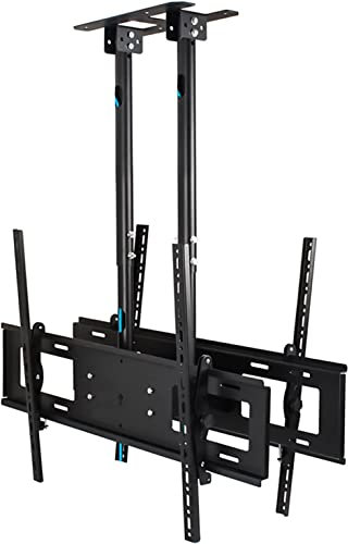 Support de plafond pour TV à écran LED de 60 à 100 pouces, support TV double écran avec capacité de charge de 60 kg, support TV multifonctionnel